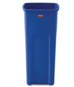   Contenant de recyclage carré 16.5" x 15.5" x 30.9" 23 gal. / 87.1 L bleu