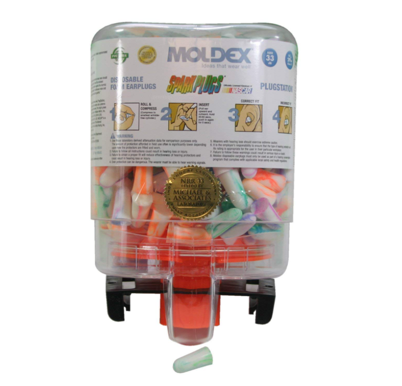 Plugstation distributeur à bouchons d'oreille avec 250 paires de bouchons SparkPlugs NRR 33 dB