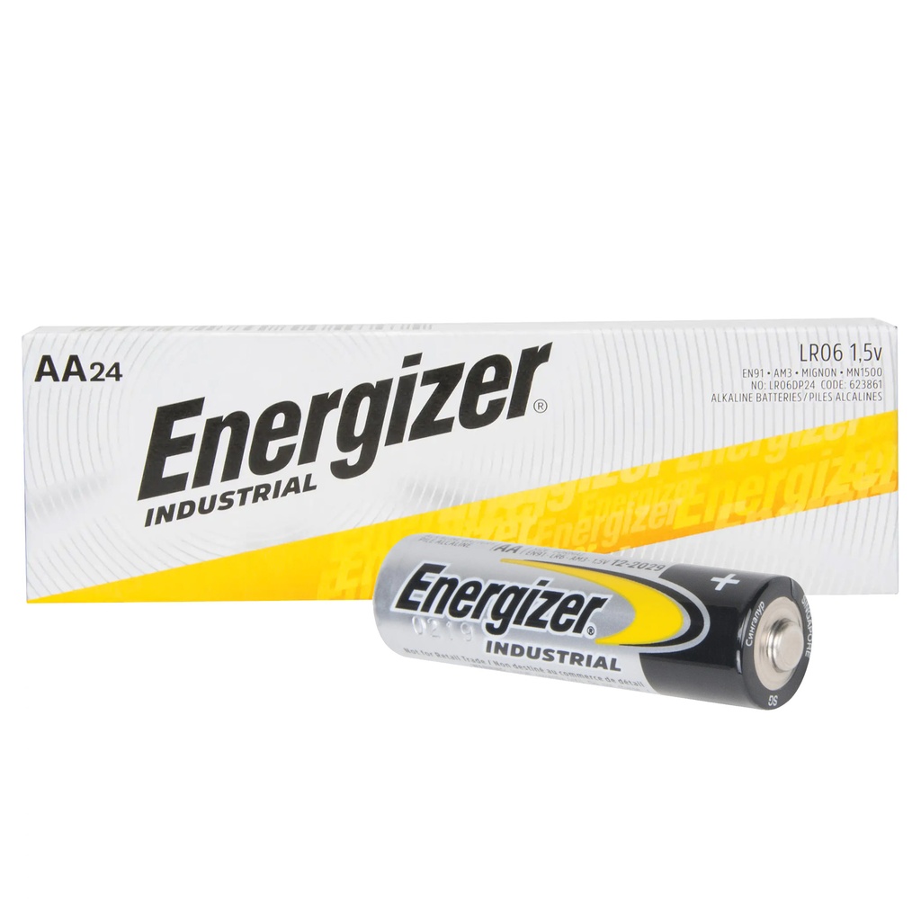 Piles alcalines AA 1.5V Energizer Industrial 24/Bte