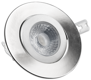 DEL de 15 watts orientable, 1100 Lumens. Dia. 7'' x Epaisseur 2 3/4''. Faisceau 38 d.