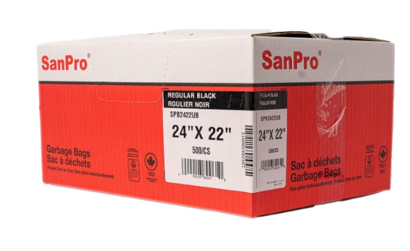 Sacs à déchets SanPro® 24X22 utilité noir 500/Cs