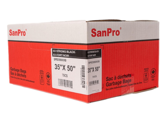 Sacs à déchets SanPro® 35X50 XX-Fort noir 75/Cs