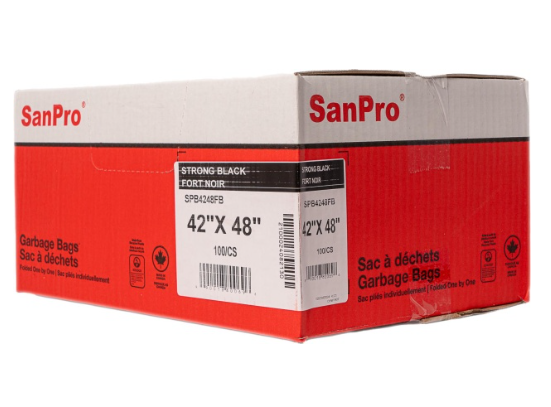 Sacs à déchets SanPro® 42X48 fort noir 100/Cs