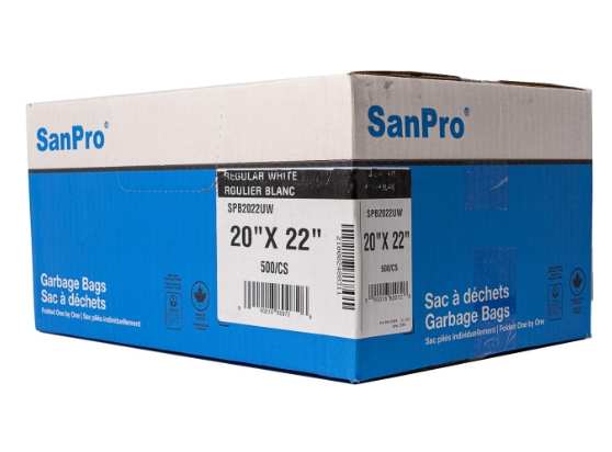 Sacs à déchets 20X22 utilité blanc 500/Cs
