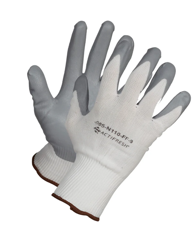 GANTS DE NYLON GRIS PAUME MOUSSE DE NITRILE TAILLE 9/PR