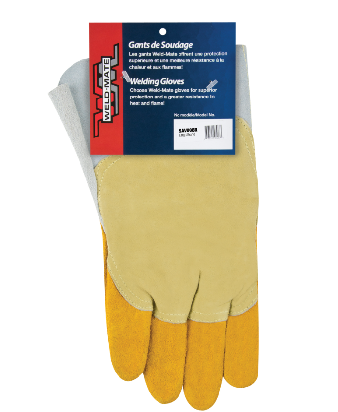 Gants de soudage pour pipelinier, Cuir de vache refendu,  T 09 / LARGE