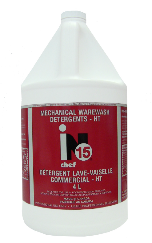 INO CHEF 15 DETERGENT PR LAVE-VAISSELLE COM. HAUTE-TEMP. 4 L
