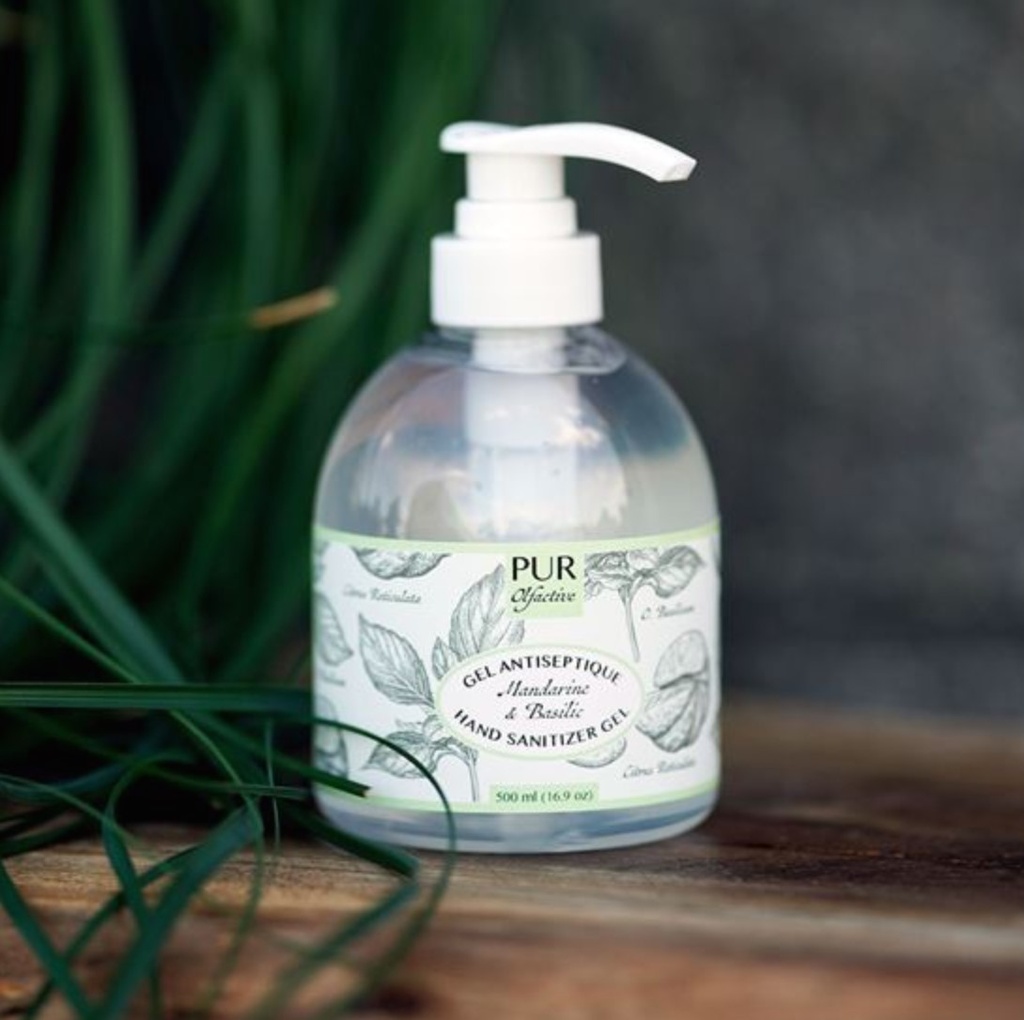 Mandarine & Basil Antiseptic gel alcohol 70% 500ml with pump
