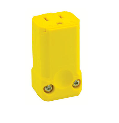 PRISE F. RUB. JAUNE 15A 125V 3F 3P