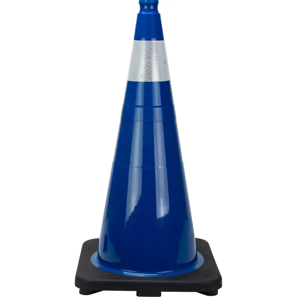 Premium Traffic Cone, 28", Blue, 4" Reflective Collar(s)