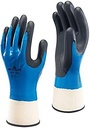 Showa 377 Gants de tricot complètement enduits de nitrile bleu, couche supplémentaire de mousse de nitrile noir sur paume et doigts. Taille 06 /Pr