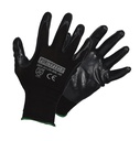 Gants en tricot de nylon noir paume enduite de nitrile