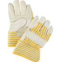 GANTS DE TRAVAIL CUIR FLEUR DE VACHE ET COTON JAUNE  T09 /L